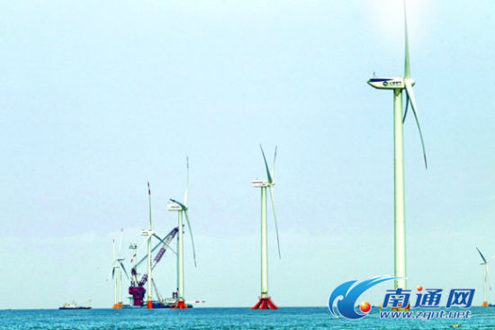 2011年12月27日拍摄的全国规模最大的海上风电场。许丛军 施惠庆 摄