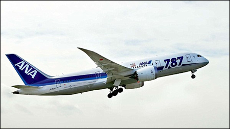 全日空航空公司的波音787客机资料图